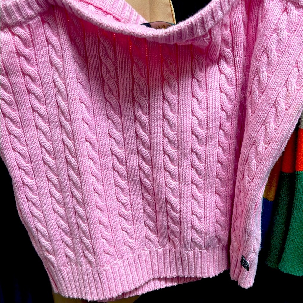 Vintage Lauren Ralph Lauren Pink Cable Knit Sweater